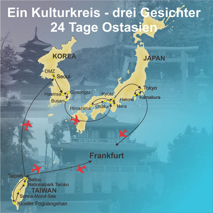 Karte der Reiseroute