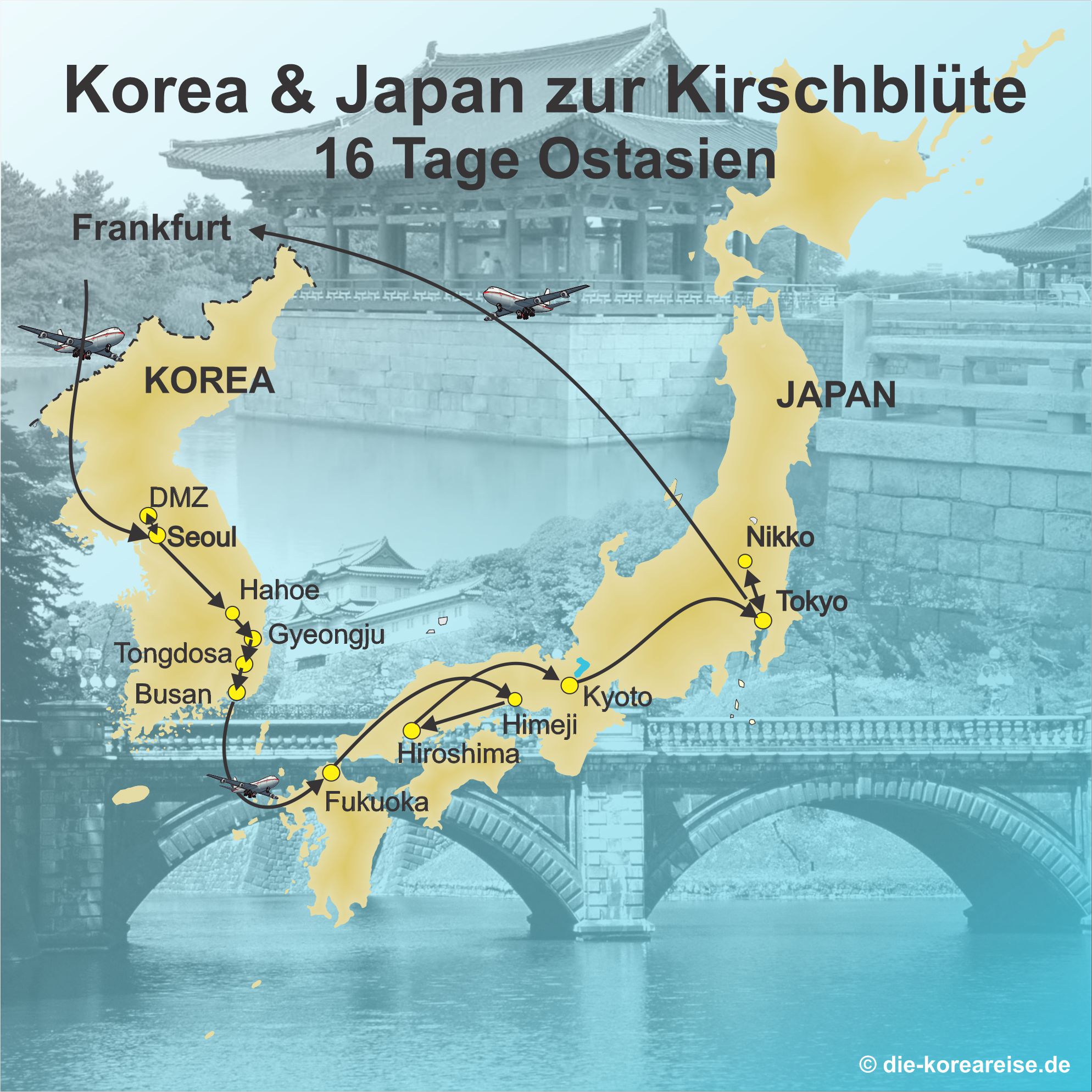 Karte der Reiseroute